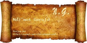 Német Gerold névjegykártya